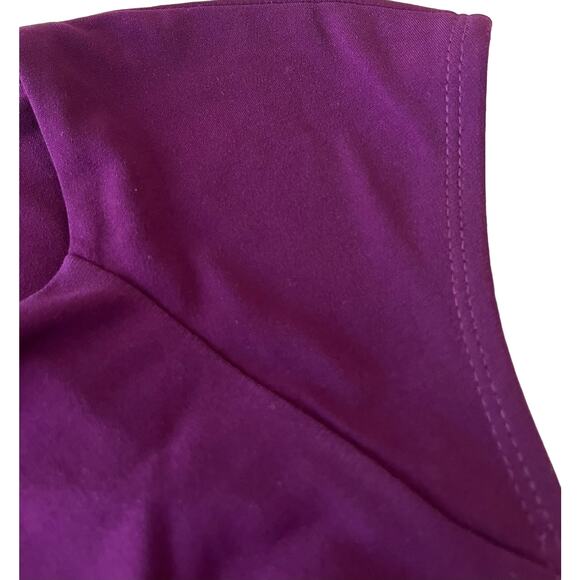 LAUNDRY BY DESIGN CAP SLEEVE DRESS, WOMENS, L, BURGANDY & BLUE HEM, FIT & FLARE - Picture 6 of 11